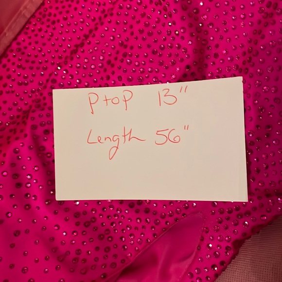 Amarra, Size 0, Fushia with rhinestones. 100% polyester. Strappy back - Picture 6 of 7